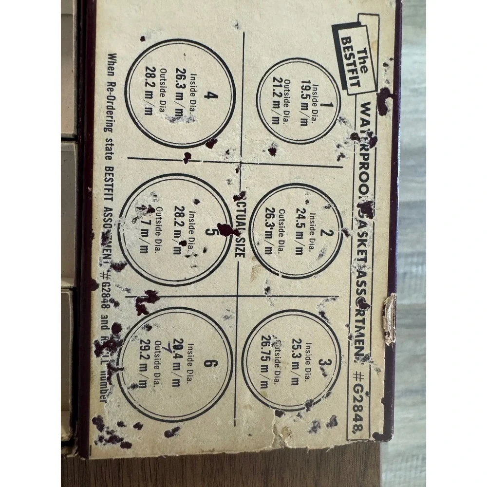 Vintage The Bestfit Waterproof Gasket Assortment G2848 Watch Repair Kit Box